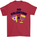 Anti Valentines Day Just Pizza & Wine Mens T-Shirt 100% Cotton Red