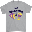 Anti Valentines Day Just Pizza & Wine Mens T-Shirt 100% Cotton Sports Grey
