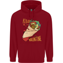 Anti Valentines Day Singles Day Kebab Childrens Kids Hoodie Red