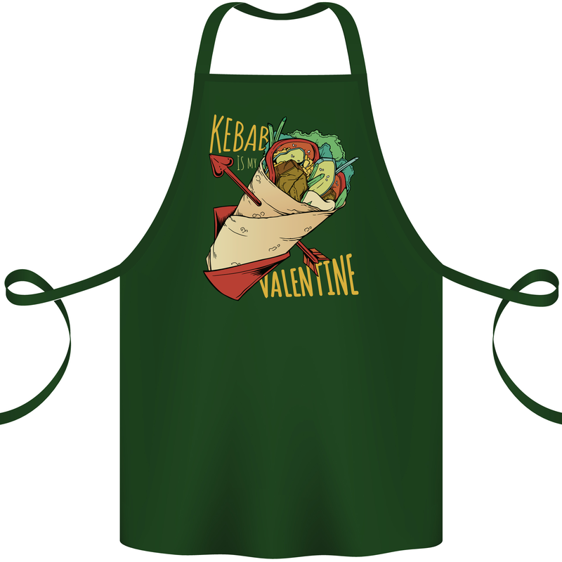 Anti Valentines Day Singles Day Kebab Cotton Apron 100% Organic Forest Green