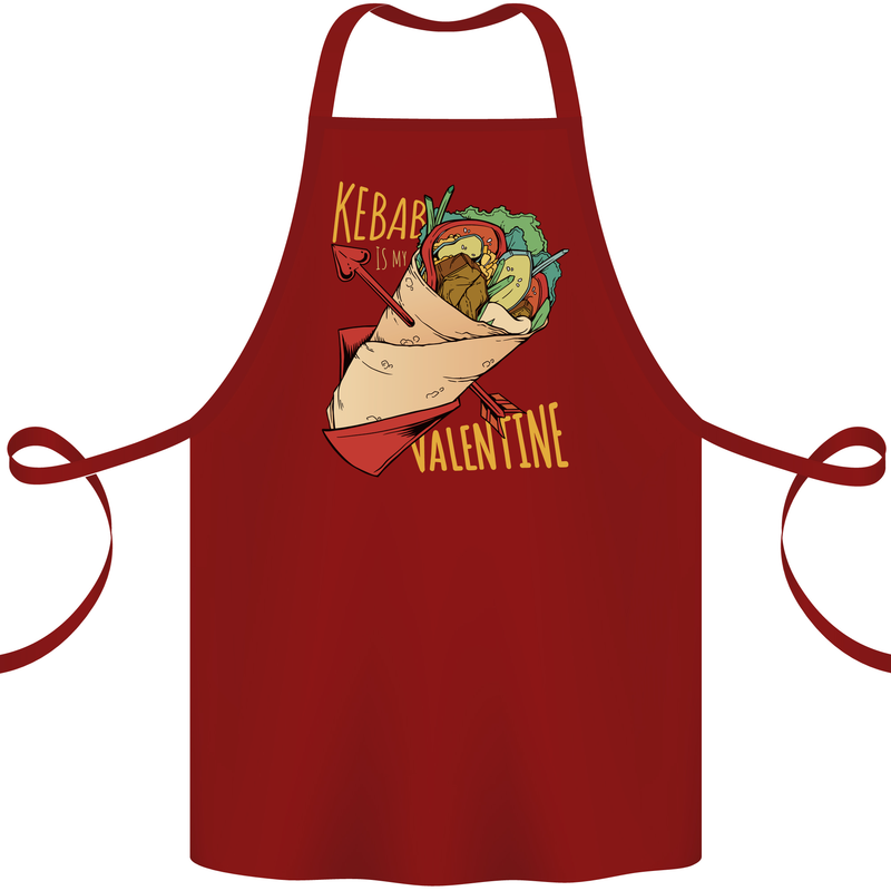 Anti Valentines Day Singles Day Kebab Cotton Apron 100% Organic Maroon