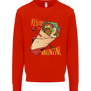 Anti Valentines Day Singles Day Kebab Kids Sweatshirt Jumper Bright Red
