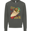 Anti Valentines Day Singles Day Kebab Kids Sweatshirt Jumper Storm Grey