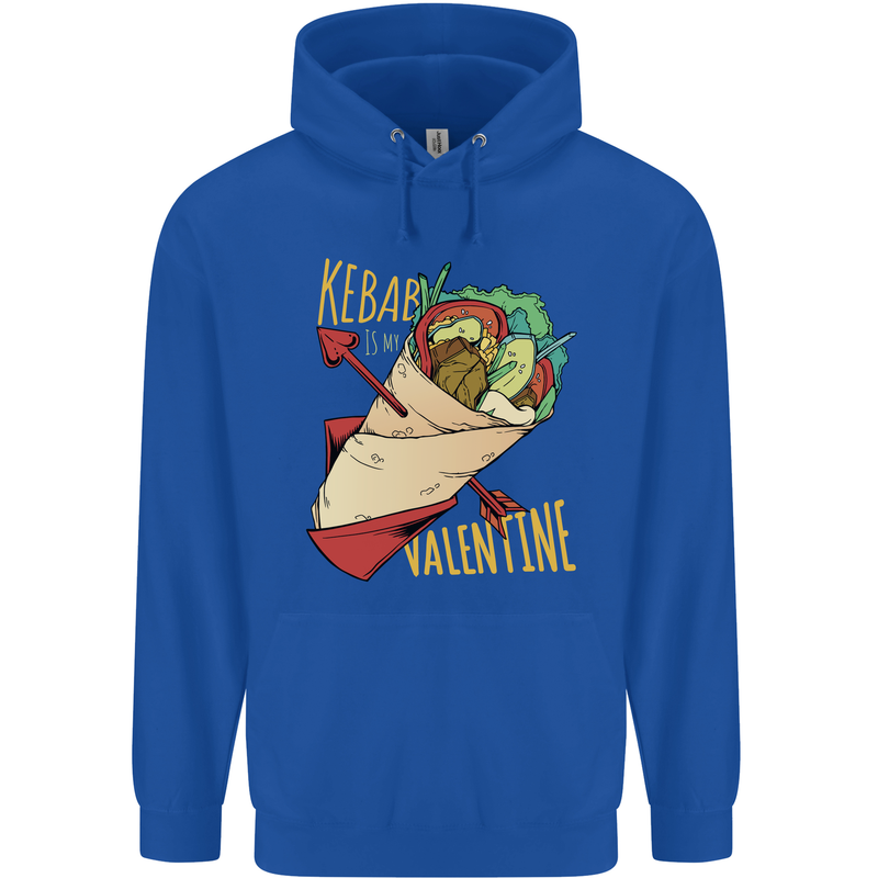 Anti Valentines Day Singles Day Kebab Mens 80% Cotton Hoodie Royal Blue