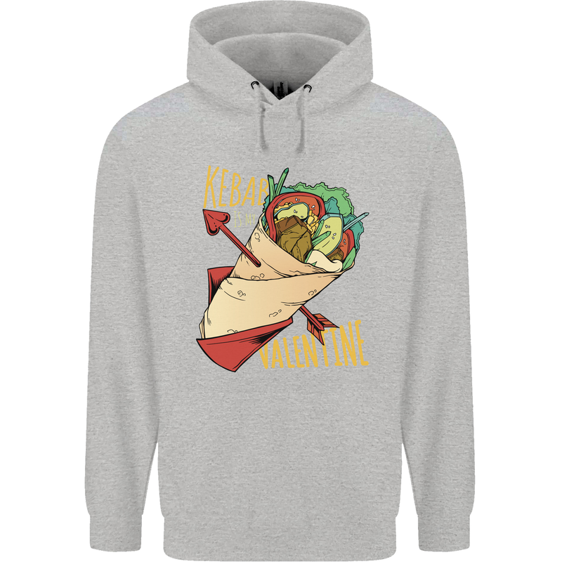 Anti Valentines Day Singles Day Kebab Mens 80% Cotton Hoodie Sports Grey