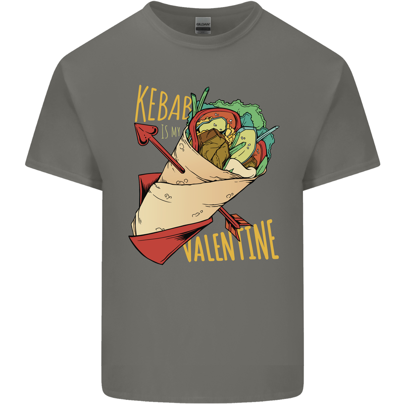 Anti Valentines Day Singles Day Kebab Mens Cotton T-Shirt Tee Top Charcoal