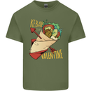 Anti Valentines Day Singles Day Kebab Mens Cotton T-Shirt Tee Top Military Green
