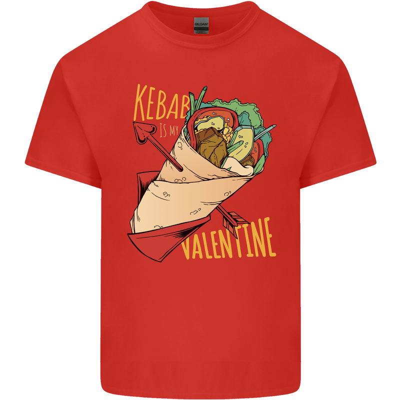 Anti Valentines Day Singles Day Kebab Mens Cotton T-Shirt Tee Top Red