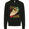 Anti Valentines Day Singles Day Kebab Mens Sweatshirt Jumper Black