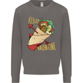 Anti Valentines Day Singles Day Kebab Mens Sweatshirt Jumper Charcoal