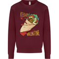 Anti Valentines Day Singles Day Kebab Mens Sweatshirt Jumper Maroon