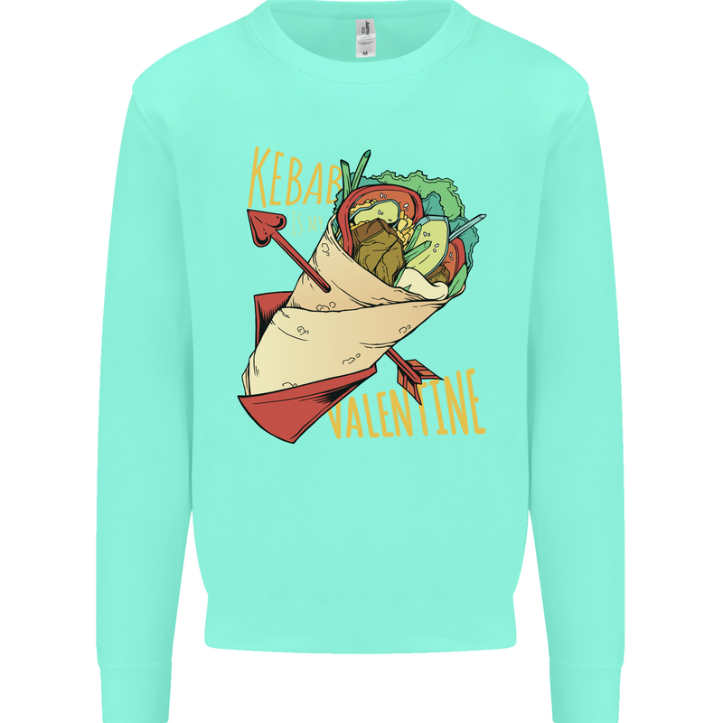Anti Valentines Day Singles Day Kebab Mens Sweatshirt Jumper Peppermint