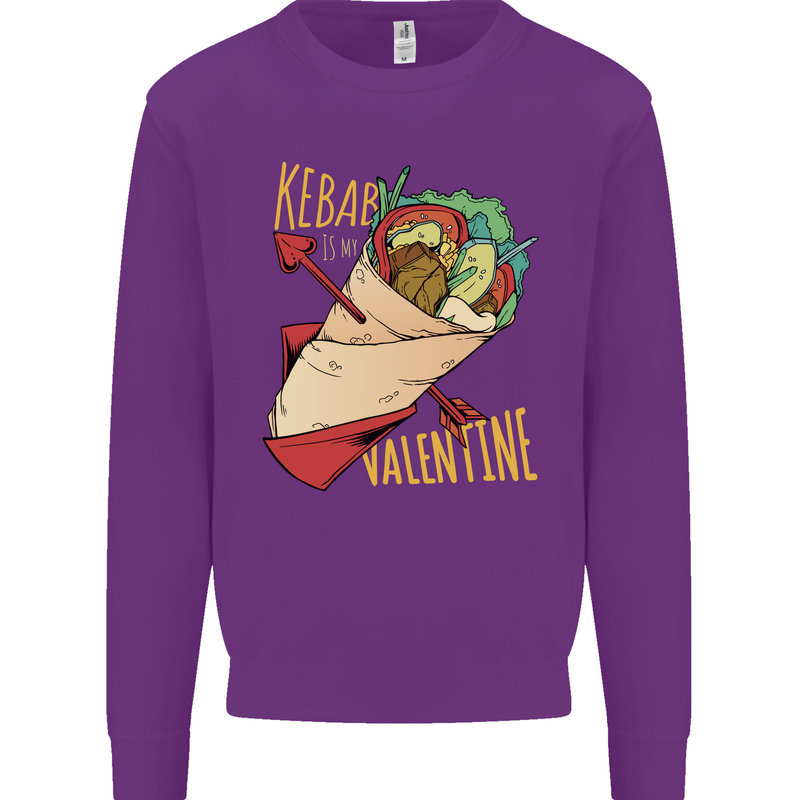 Anti Valentines Day Singles Day Kebab Mens Sweatshirt Jumper Purple
