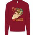 Anti Valentines Day Singles Day Kebab Mens Sweatshirt Jumper Red