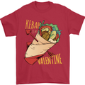 Anti Valentines Day Singles Day Kebab Mens T-Shirt 100% Cotton Red