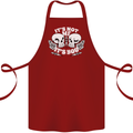 Anti Valentines Singles Day Skull Its Not Me Cotton Apron 100% Organic Maroon