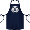 Anti Valentines Singles Day Skull Its Not Me Cotton Apron 100% Organic Navy Blue