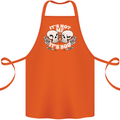 Anti Valentines Singles Day Skull Its Not Me Cotton Apron 100% Organic Orange