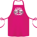 Anti Valentines Singles Day Skull Its Not Me Cotton Apron 100% Organic Pink