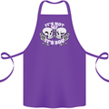 Anti Valentines Singles Day Skull Its Not Me Cotton Apron 100% Organic Purple