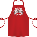 Anti Valentines Singles Day Skull Its Not Me Cotton Apron 100% Organic Red