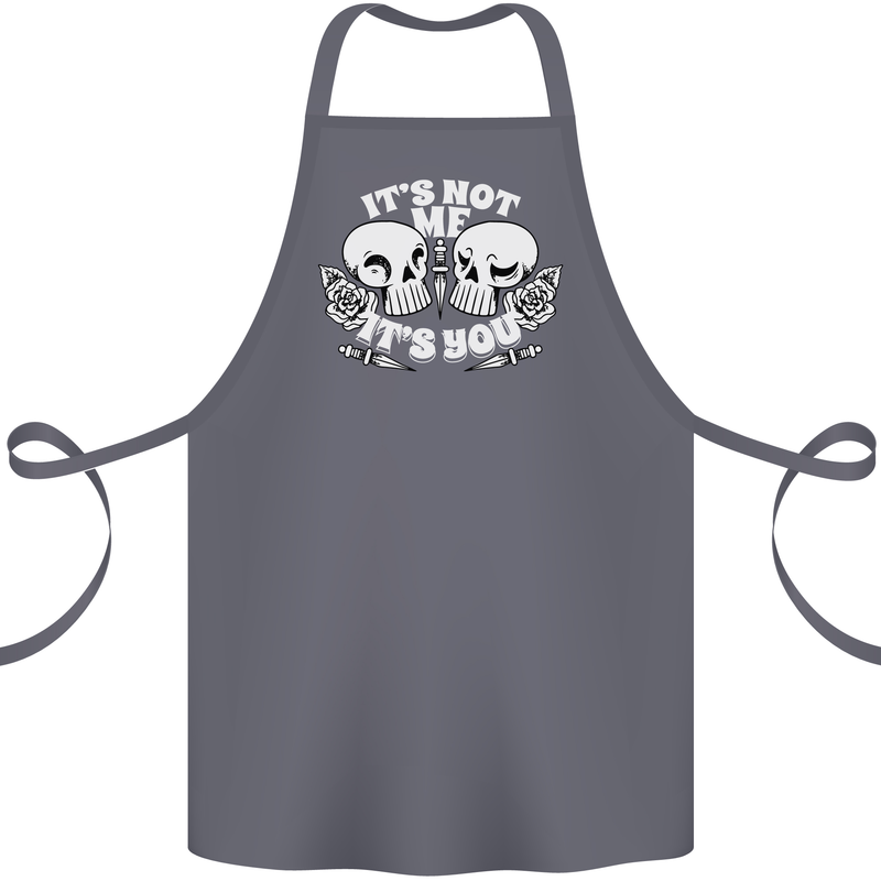 Anti Valentines Singles Day Skull Its Not Me Cotton Apron 100% Organic Steel