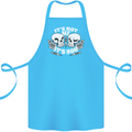 Anti Valentines Singles Day Skull Its Not Me Cotton Apron 100% Organic Turquoise