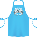 Anti Valentines Singles Day Skull Its Not Me Cotton Apron 100% Organic Turquoise
