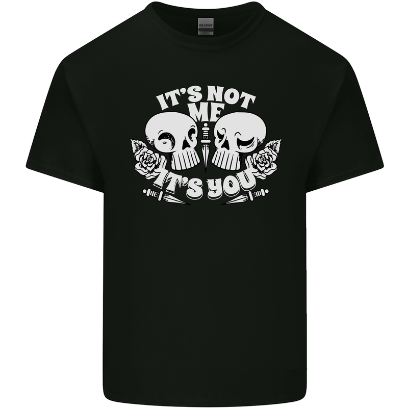 Anti Valentines Singles Day Skull Its Not Me Kids T-Shirt Childrens Black