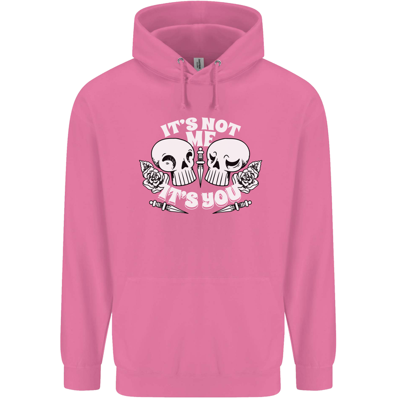 Anti Valentines Singles Day Skull Its Not Me Mens 80% Cotton Hoodie Azelea
