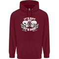 Anti Valentines Singles Day Skull Its Not Me Mens 80% Cotton Hoodie Maroon