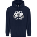 Anti Valentines Singles Day Skull Its Not Me Mens 80% Cotton Hoodie Navy Blue