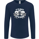 Anti Valentines Singles Day Skull Its Not Me Mens Long Sleeve T-Shirt Navy Blue