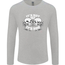 Anti Valentines Singles Day Skull Its Not Me Mens Long Sleeve T-Shirt Sports Grey