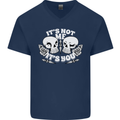 Anti Valentines Singles Day Skull Its Not Me Mens V-Neck Cotton T-Shirt Navy Blue