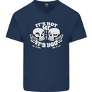 Anti Valentines Singles Day Skull Its Not Me Mens V-Neck Cotton T-Shirt Navy Blue