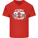 Anti Valentines Singles Day Skull Its Not Me Mens V-Neck Cotton T-Shirt Red