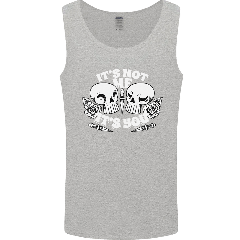 Anti Valentines Singles Day Skull Its Not Me Mens Vest Tank Top Sports Grey