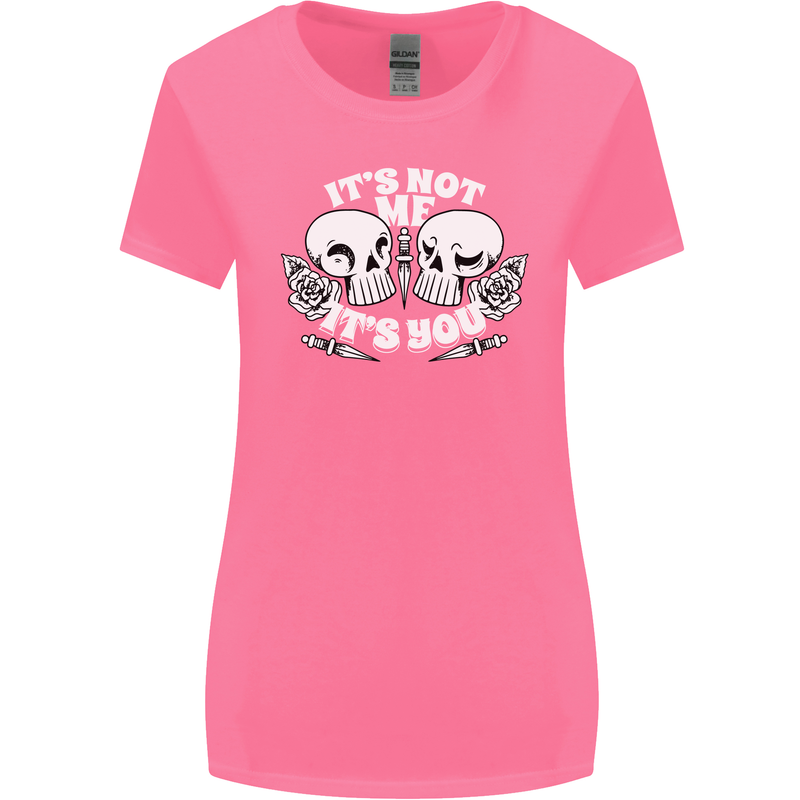 Anti Valentines Singles Day Skull Its Not Me Womens Wider Cut T-Shirt Azalea
