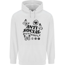 Antisocial Butterfly Childrens Kids Hoodie White