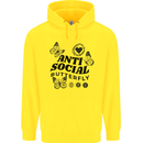 Antisocial Butterfly Childrens Kids Hoodie Yellow