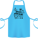 Antisocial Butterfly Cotton Apron 100% Organic Turquoise