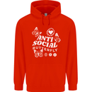 Antisocial Butterfly Funny Childrens Kids Hoodie Bright Red