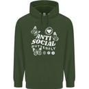 Antisocial Butterfly Funny Childrens Kids Hoodie Forest Green