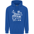 Antisocial Butterfly Funny Childrens Kids Hoodie Royal Blue