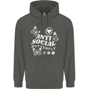 Antisocial Butterfly Funny Childrens Kids Hoodie Storm Grey