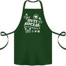 Antisocial Butterfly Funny Cotton Apron 100% Organic Forest Green