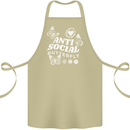 Antisocial Butterfly Funny Cotton Apron 100% Organic Khaki