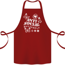 Antisocial Butterfly Funny Cotton Apron 100% Organic Maroon