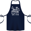 Antisocial Butterfly Funny Cotton Apron 100% Organic Navy Blue